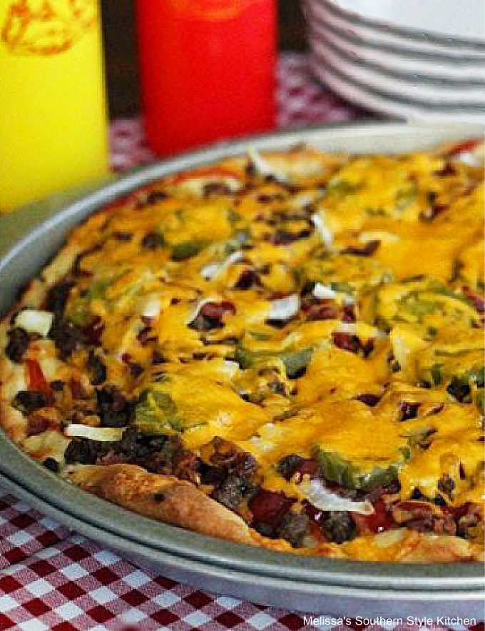 easy ground beef Bacon Cheeseburger Pizza