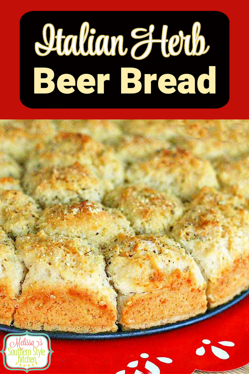No yeast needed to make this pull apart Italian Herb Beer Bread #beerbread #pullapartbread #breadrecipes #beer #bread #Italianbreadrecipes #quickbreads #southernfood #southernrecipes