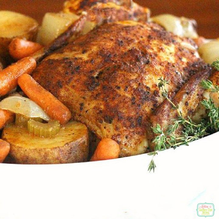 Slow Cooker Roast Chicken and Vegetables