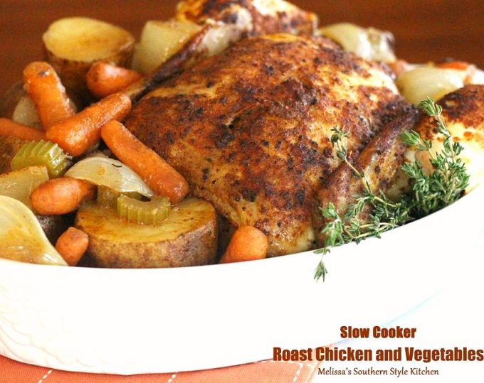 Slow Cooker Roast Chicken And Vegetables