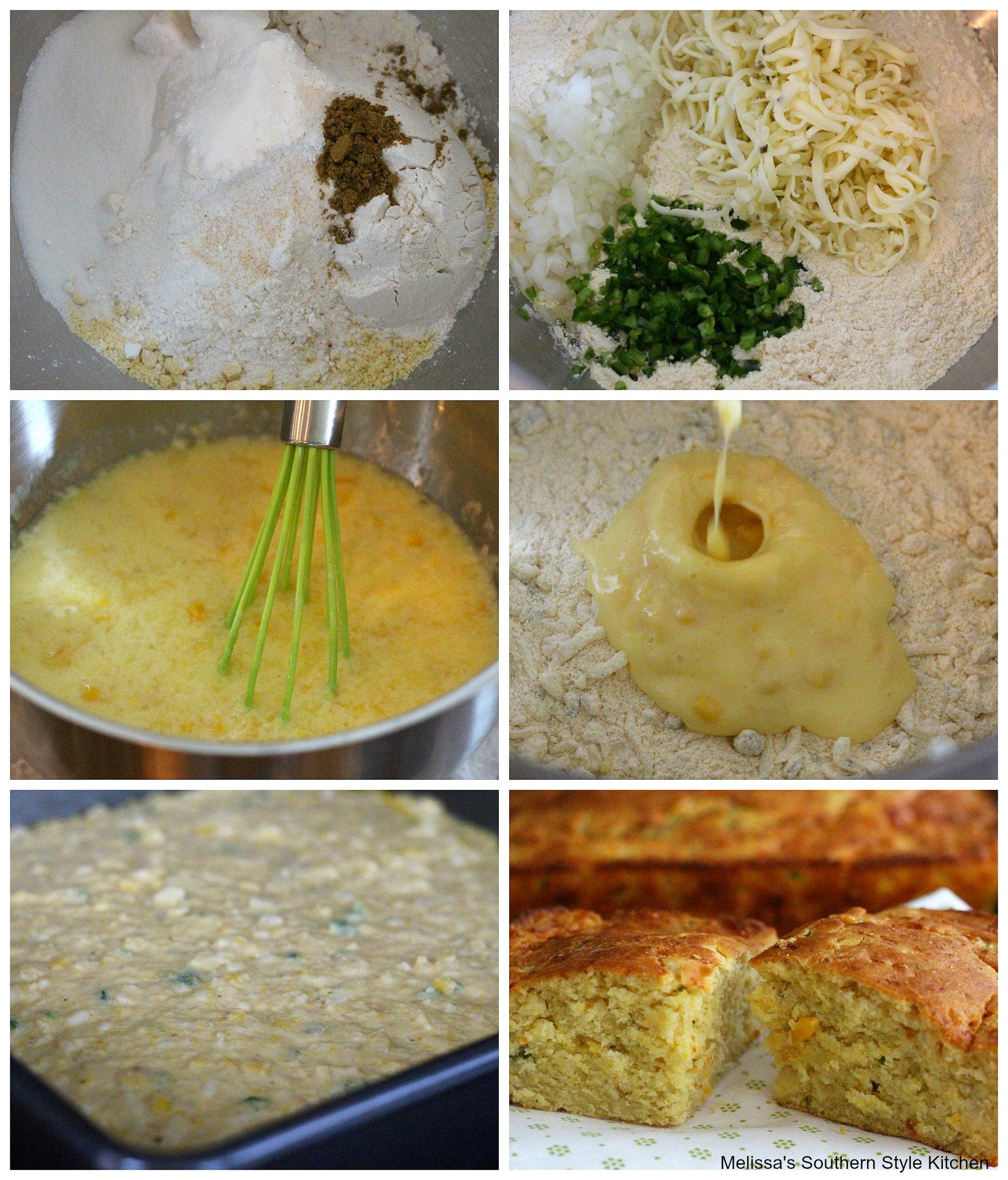 Step by step pictures of preparation of Jalapeno Pepper-Jack Cornbread
