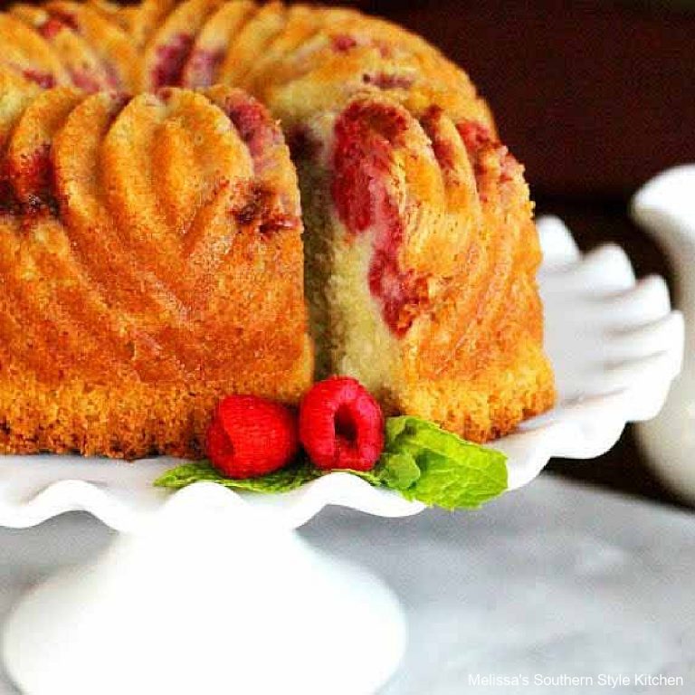Lemon Raspberry Sour Cream Pound Cake