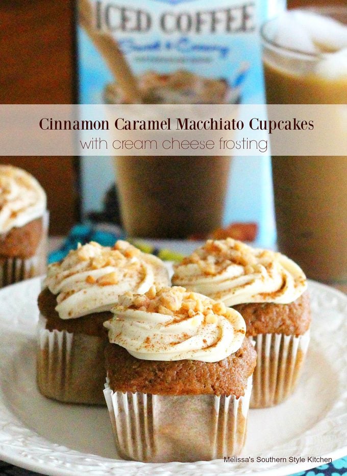 Cinnamon Caramel Macchiato Cupcakes With Cream Cheese Frosting