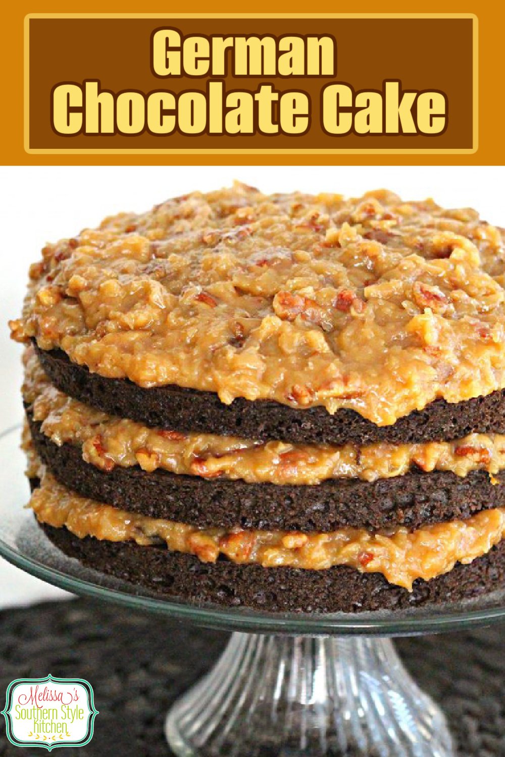 This recipe for German Chocolate Cake is a classic that everybody needs on their desserts menu #germanchocolatecake #chocolatecake #chocolate #cakerecipes #cakes #desserts #dessertfoodrecipes #southernrecipes #southernfood #holidayrecipes via @melissasssk
