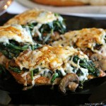 easy Smothered Asiago Chicken with Spinach and Mushrooms