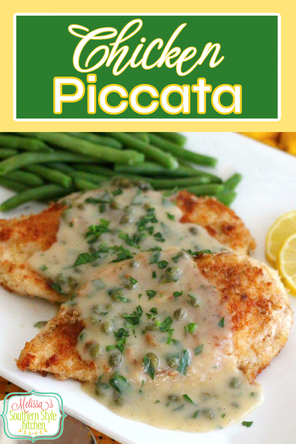 Make this easy Chicken Piccata recipe for dinner and you'll be dining on a restaurant favorite at home #chickenpiccata #chicken #easychickenrecipes #chickenbreasts #Italianchicken #southernrecipes via @melissasssk