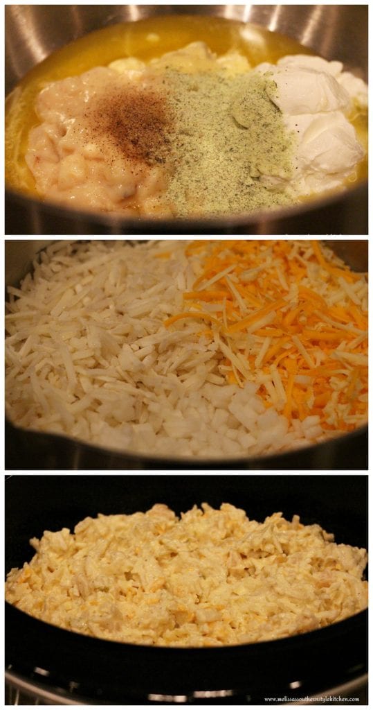 Step-by-step images of Slow Cooked Cheesy Ranch Potatoes preparation