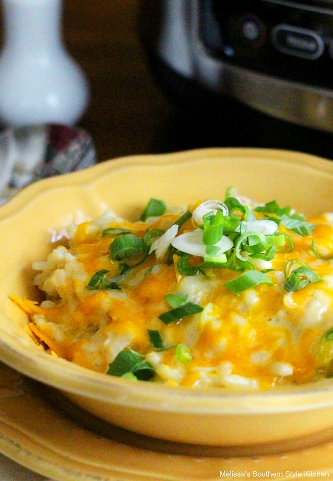 Slow Cooked Cheesy Ranch Potatoes in a bowl