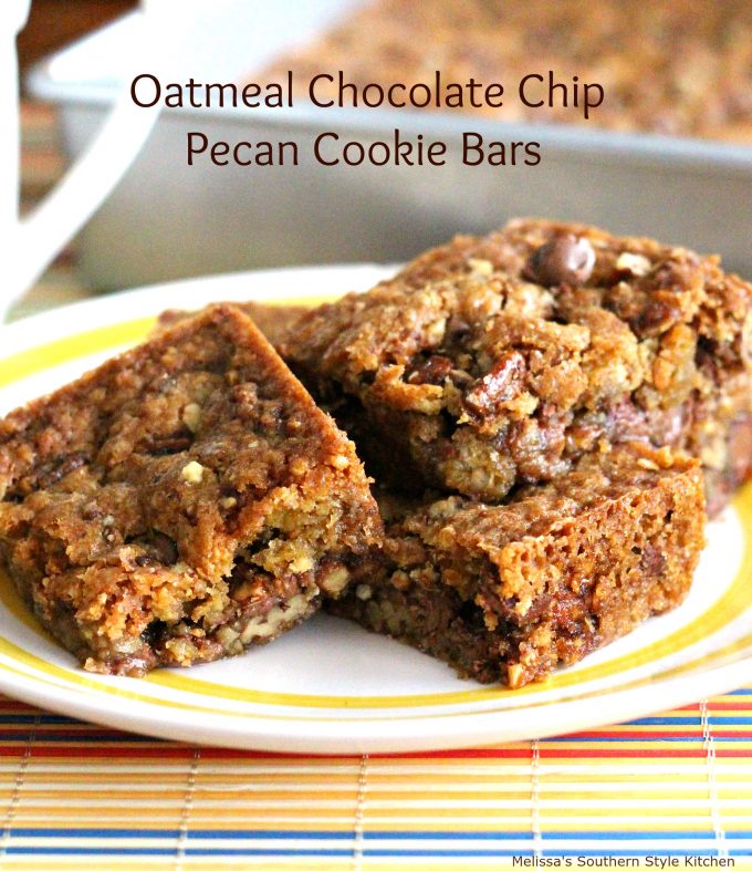 Oatmeal Chocolate Chip-Pecan Cookie Bars