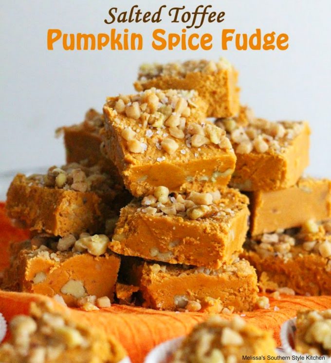 Salted Toffee Pumpkin Spice Fudge