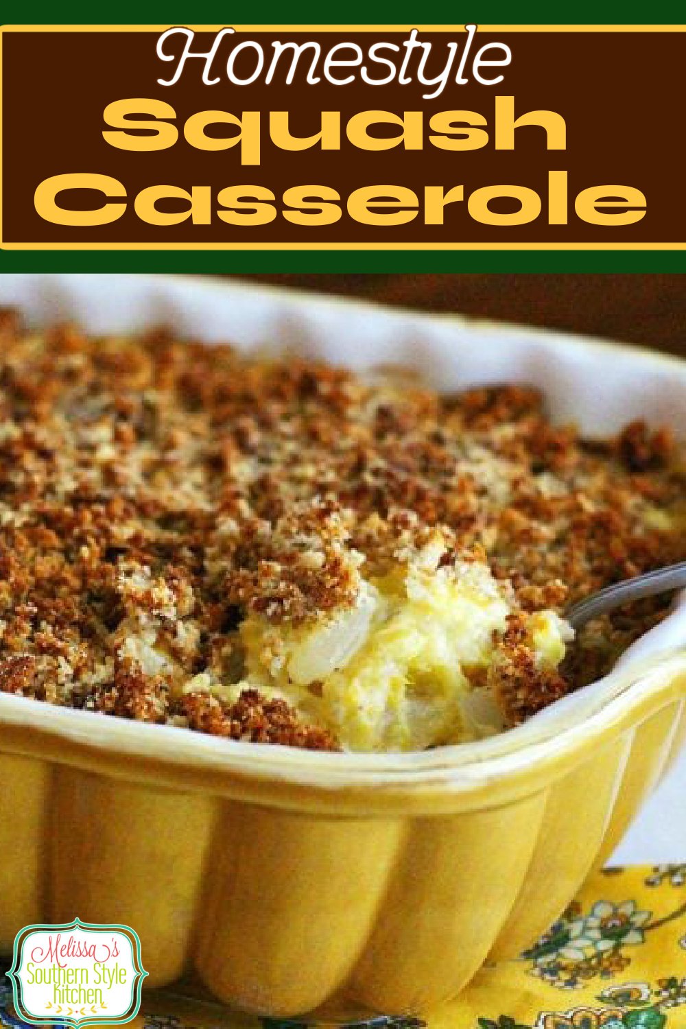 This Homestyle Squash Casserole is the ideal side for any occasion #squash #squashcasserole #summersquash #yellowsquash #casseroles #vegetarian #sidedishrecipes #dinnerideas #dinner #southernfood #southernrecipes #thanksgivingrecipes #fallbaking via @melissasssk
