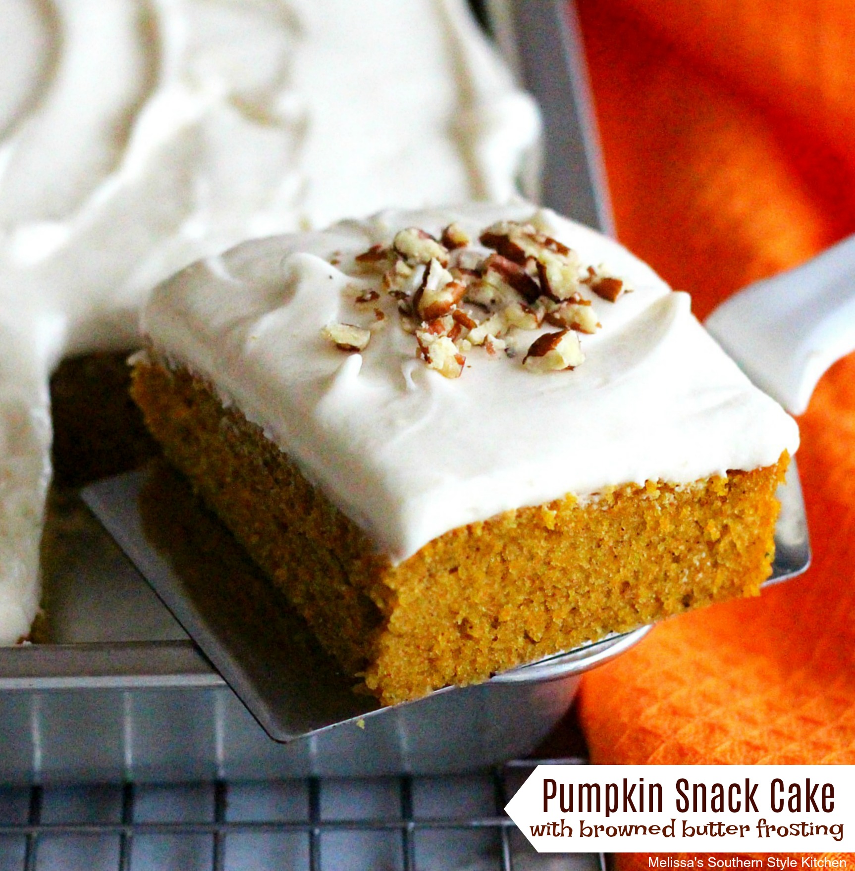 Pumpkin Snack Cake With Browned Butter Frosting
