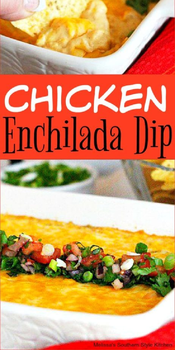 This Chicken Enchilada Dip is packed with fiesta flavors along with chicken and cheese turning this dip into a heavenly dipping sensation #chickendip #chickenenchiladadip #chickenenchiladas #easychickenrecipes #appetizers #diprecipes #chicken #mexicandiprecipes