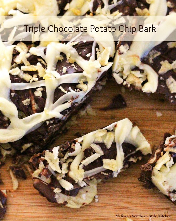 Triple Chocolate Potato Chip Bark
