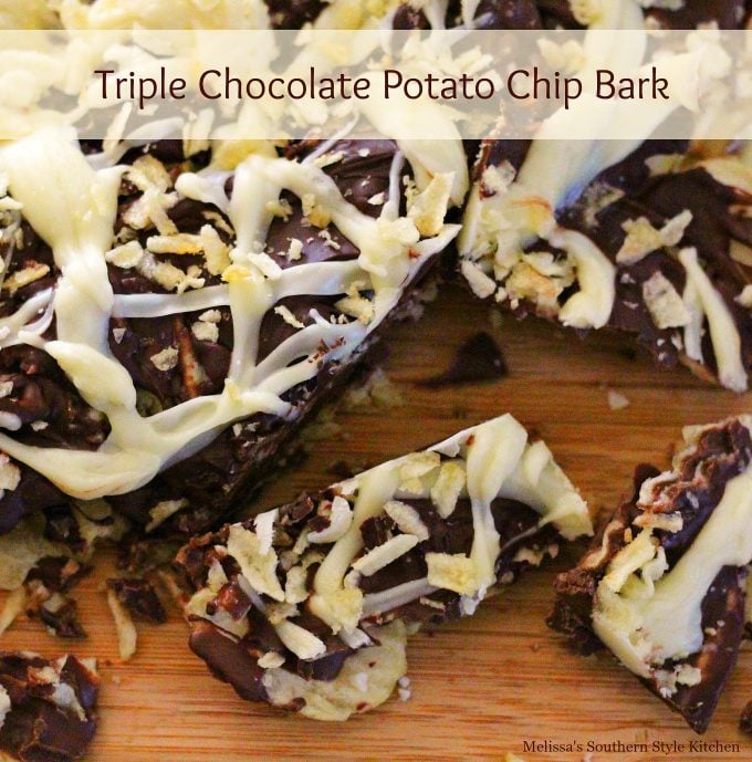 Triple Chocolate Potato Chip Bark