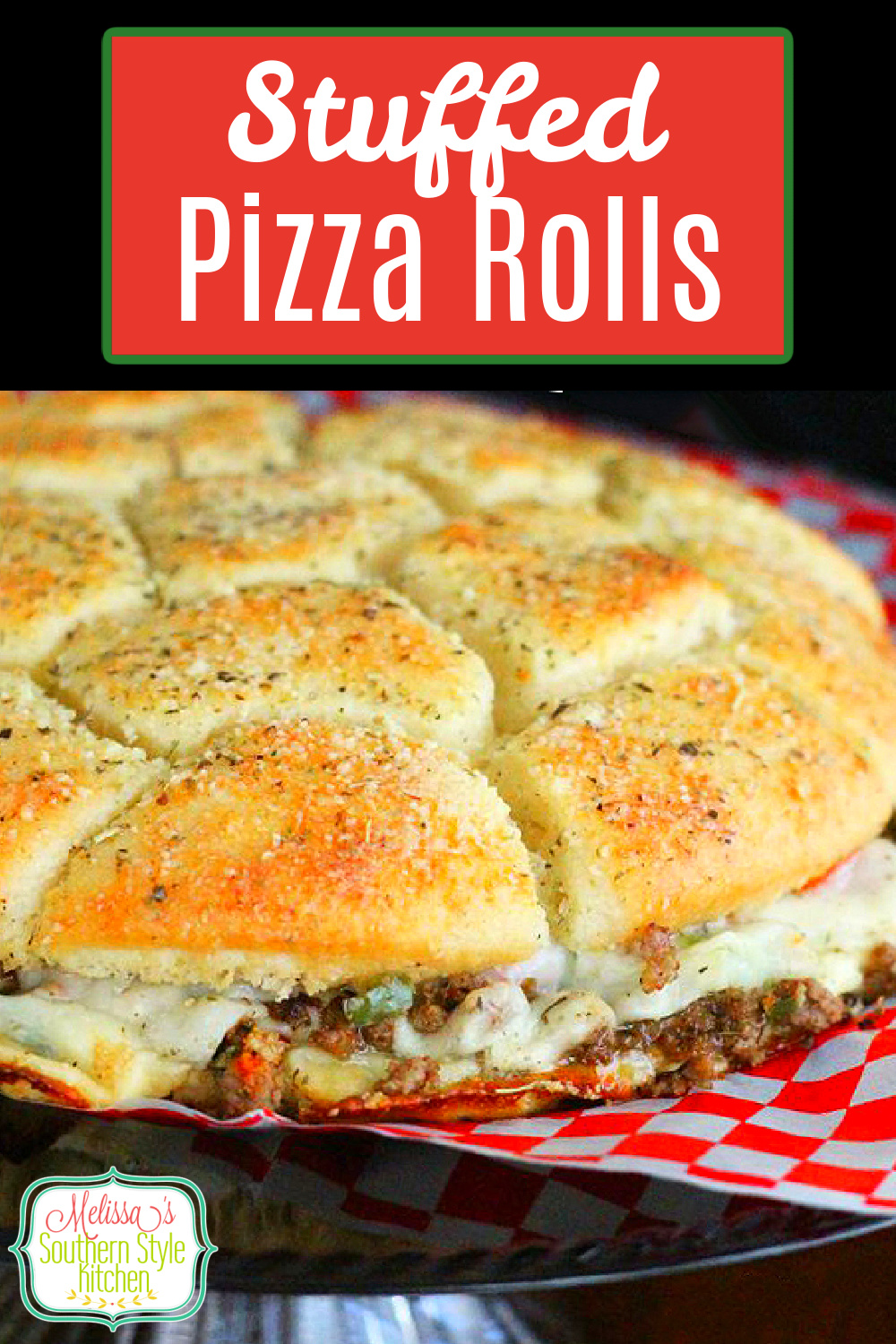 Pull apart and enjoy these shareable ooey gooey Supreme Pizza Rolls #pizza #pizzarolls #snacks #appetizers #rolls #supremepizza #pizzarecipes #southernrecipes #gamedayrecipes #footballfood via @melissasssk