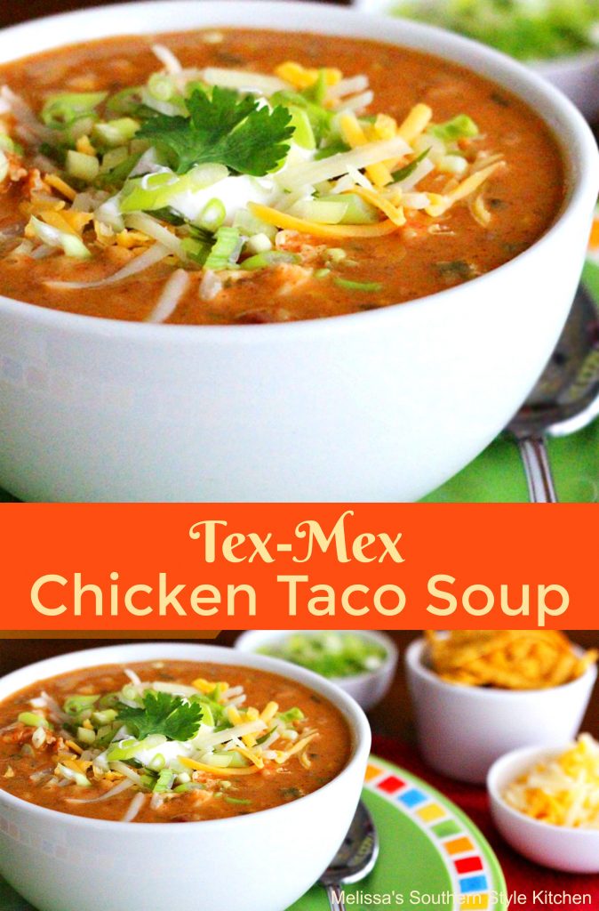 Tex Mex Chicken Taco Soup - melissassouthernstylekitchen.com