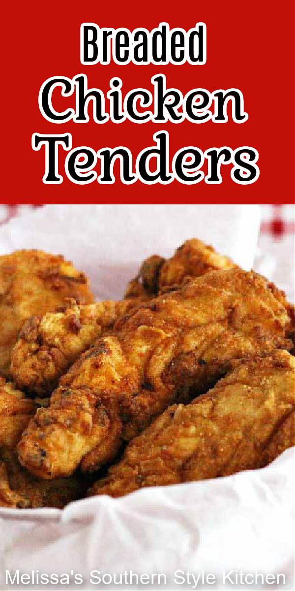 Save money and make your own crispy fried Breaded Chicken Tenders and serve them with your favorite dipping sauces #friedchicken #chickentenders #friedchickentenders #breadedchickentenders #easychickenrecipes #chicken #chickenrecipes #southernfriedchicken