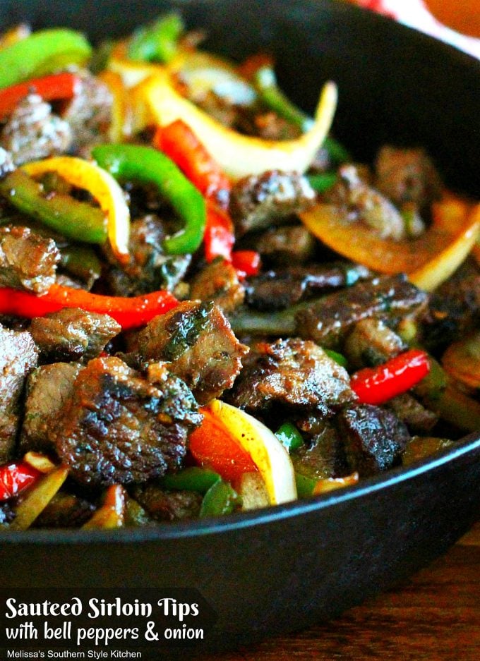 Sauteed Sirloin Tips With Bell Peppers And Onion