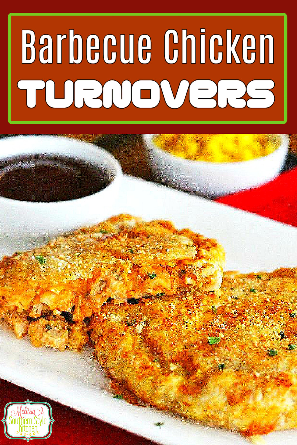 You'll save money and time when you turn rotisserie chicken into these Creamy Barbecue Chicken Turnovers for a busy day meal #easychickenrecipes #chickenturnovers #handpies #barbecuechicken #barbecue #barbecuechickenturnovers via @melissasssk