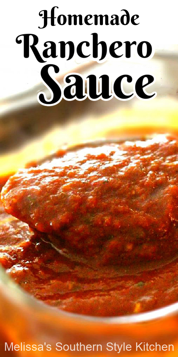 Enjoy this Homemade Ranchero Sauce recipe with any of your Mexican food favorites #rancherosauce #mexicanfood #mexicanrecipes #tacosacue #homemaderancherosauce #guajillopeppers #molesauce #chilisauce