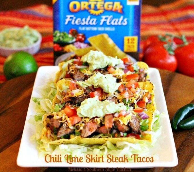 Chili Lime Skirt Steak Tacos With Avocado Cream