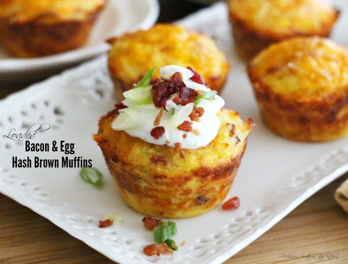 baked Hash Brown Muffins on a platter 