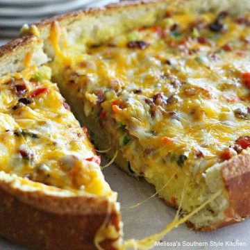 Bacon Egg and Cheese Bread Boat