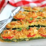 Baked Zucchini with Tomatoes and Gouda Cheese