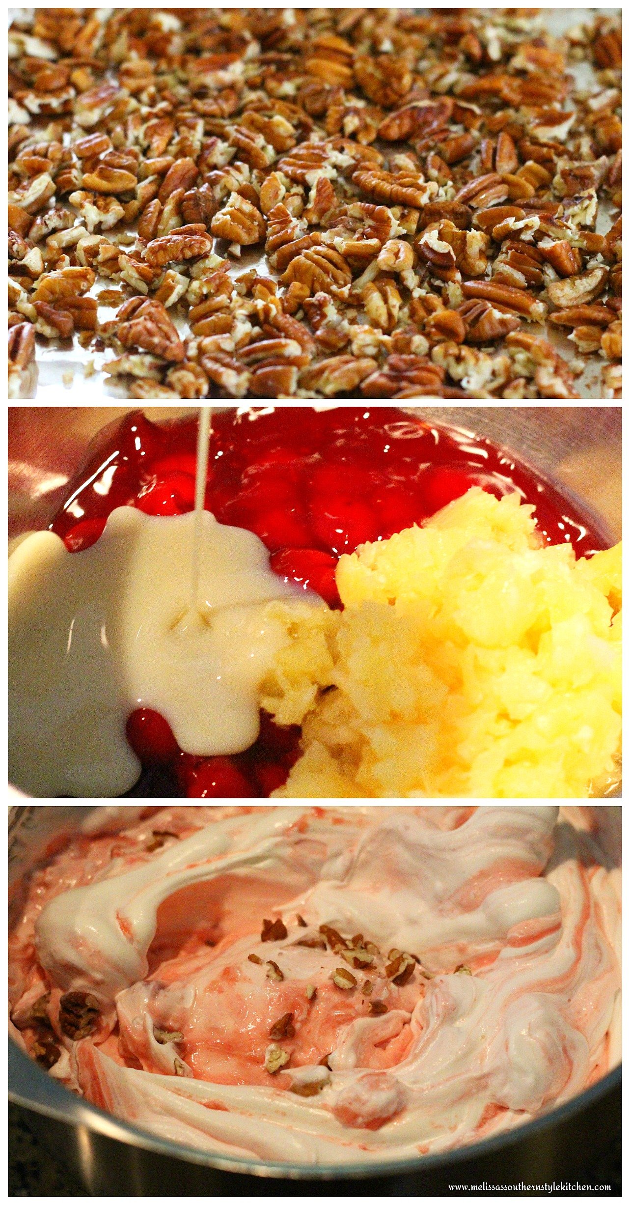 ingredients and step-by-step images to prepare fluff