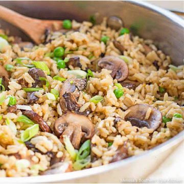 Teriyaki Rice Pilaf with Peas and Mushrooms recipe