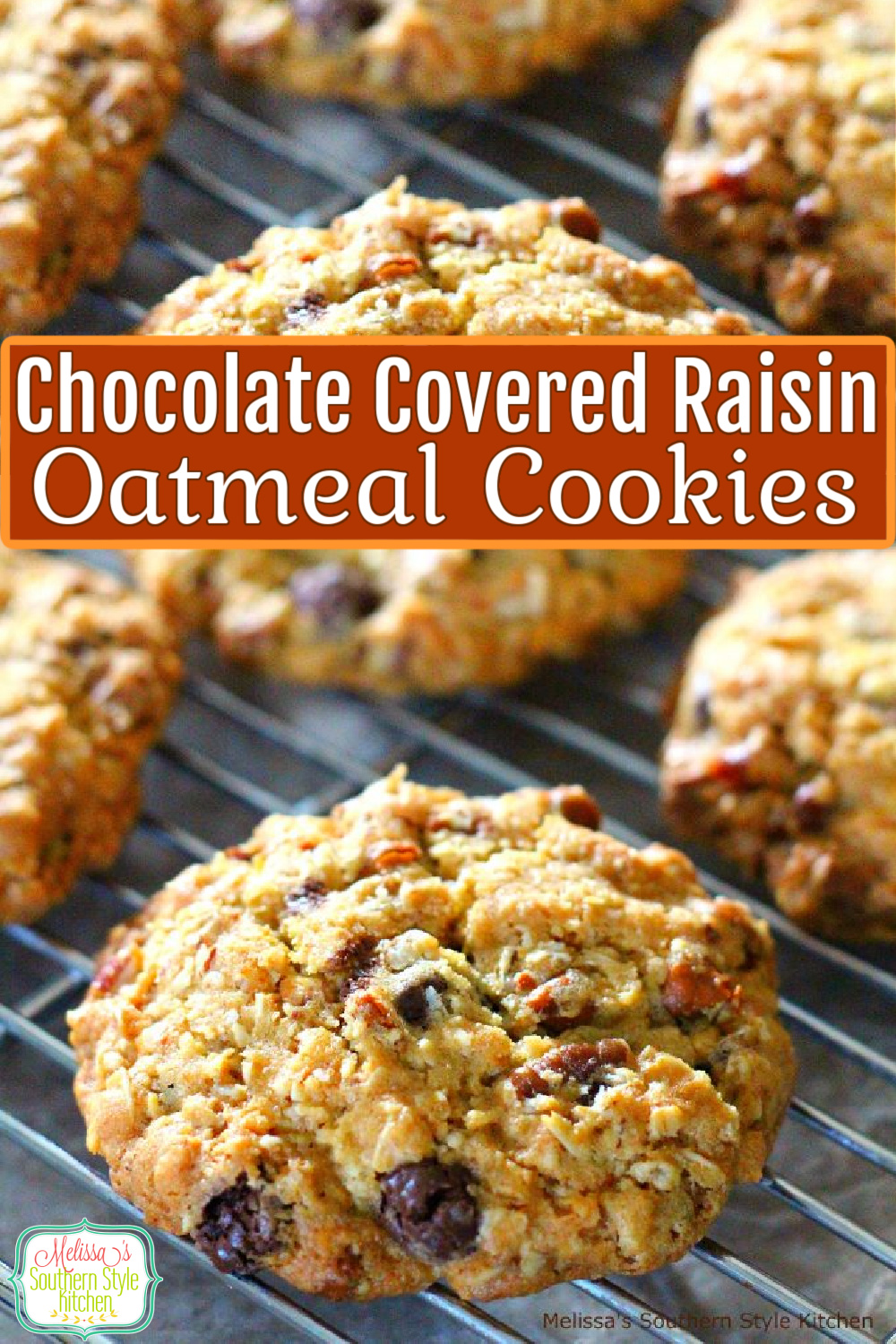These classic cookies get an update with pecans and chocolate covered raisins #oatmealraisincookies #cookies #oatmealcookies #chocolate #pecancookies #cookierecipes #holidaybaking #holidays #christmascookies #chocolatecoveredraisins #southernfood #southernrecipes via @melissasssk