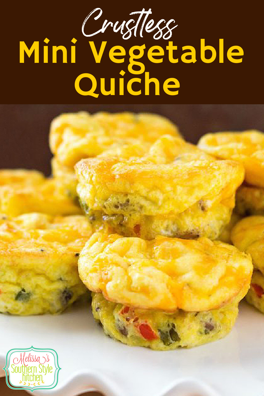 Make Crustless Mini Vegetable Quiche in a muffin pan and you can personalize each one to your taste #muffineggs #quicherecipes #muffinpanrecipes #eggmuffins #eggs #muffinrecipes #lowcarb #ketorecipes #vegetablequiche