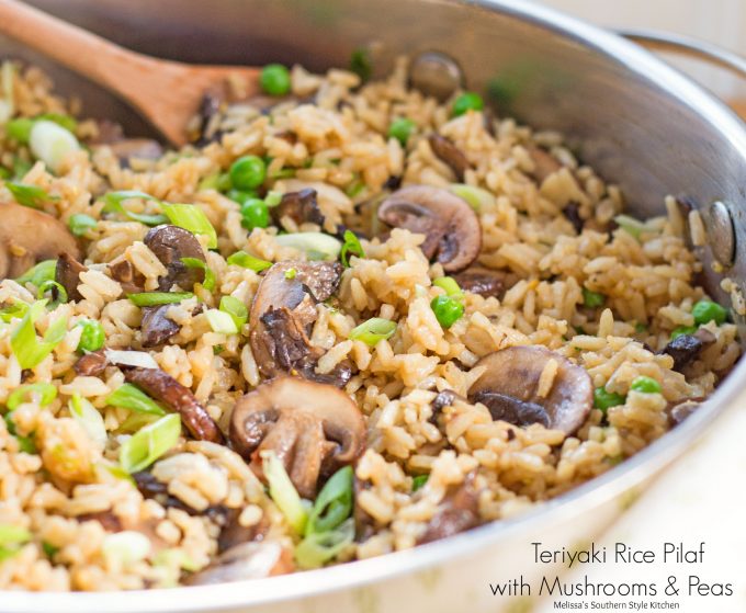 Teriyaki Rice Pilaf With Mushrooms And Peas