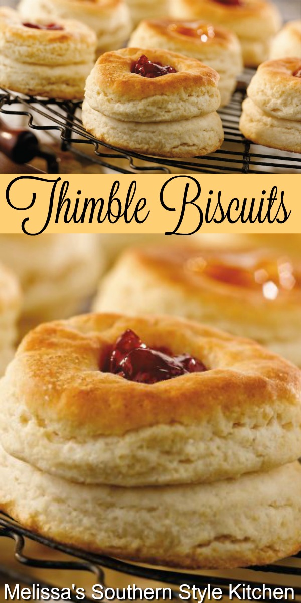 Thimble biscuits are buttermilk biscuits, filled with your favorite flavor of jam. It's a fun way to shake-up the house bread of the South. #thimblebiscuits #buttermilkbiscuits #jambiscuits #biscuitrecipes #southernbiscuits #brunch #breakfast #holidaybrunch #southernfood #southernrecipes