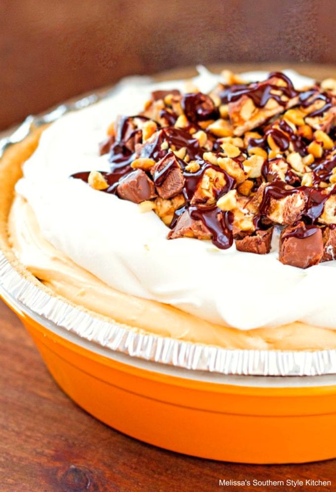 Caramel Snickers Candy Bar Pie