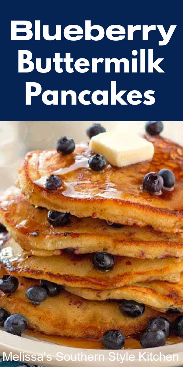 Blueberry Buttermilk Pancakes are slightly sweet with a hint of vanilla and the amazing flavor burst of fresh blueberries #blueberrypancakes #blueberries #pancakerecipes #buttermilkpancakes #blueberry #pancakes #brunch #breakfast via @melissasssk