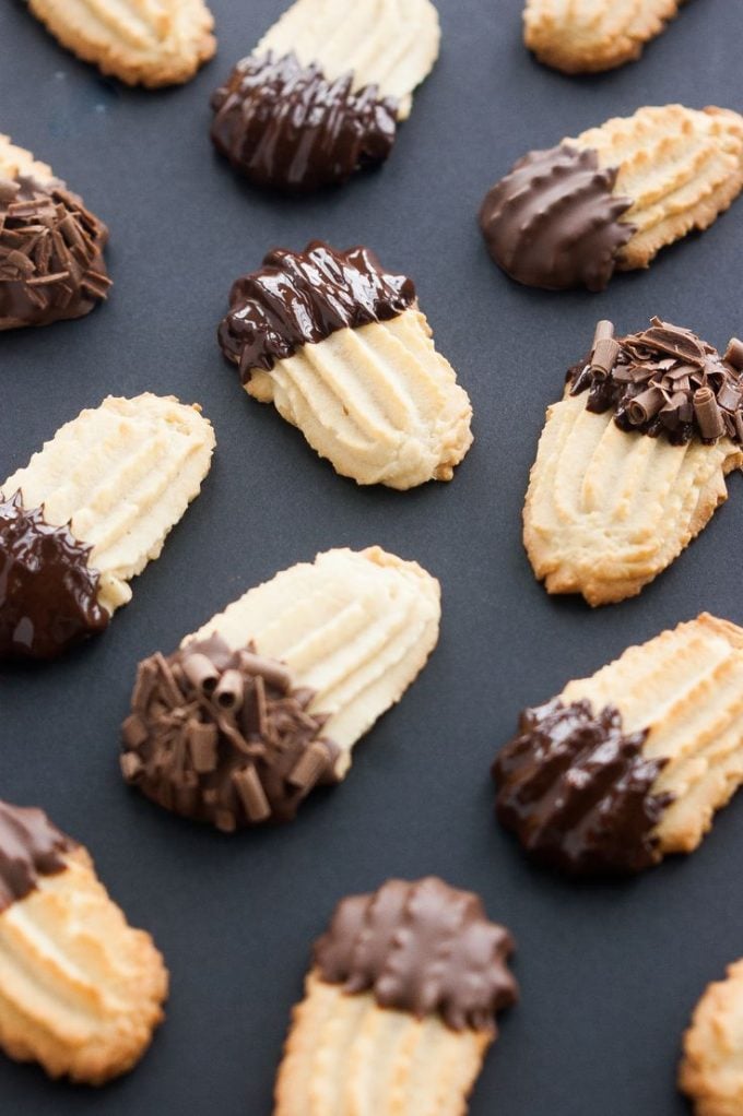 Chocolate Dipped Italian Butter Cookies