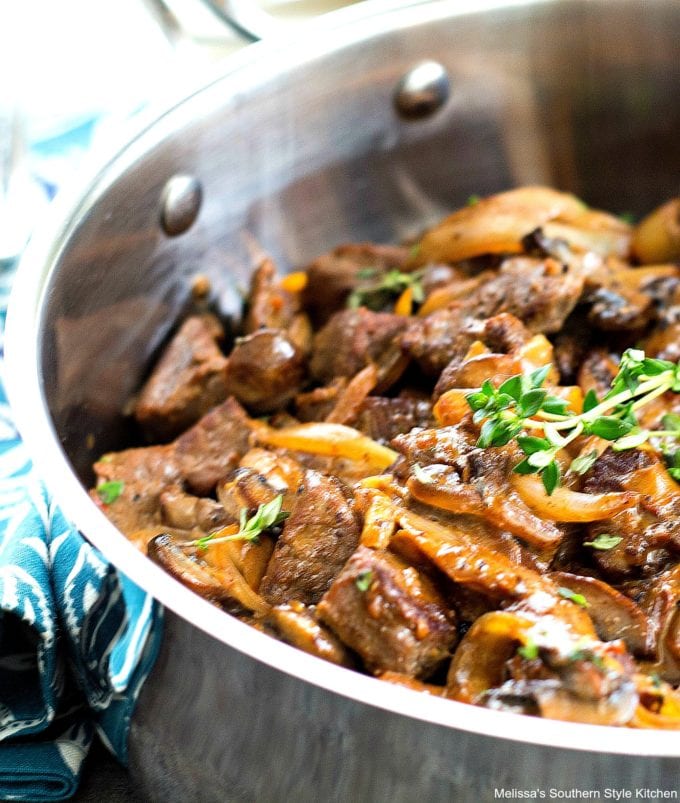 Smothered Steak Tips With Creamy Mushrooms And Onions