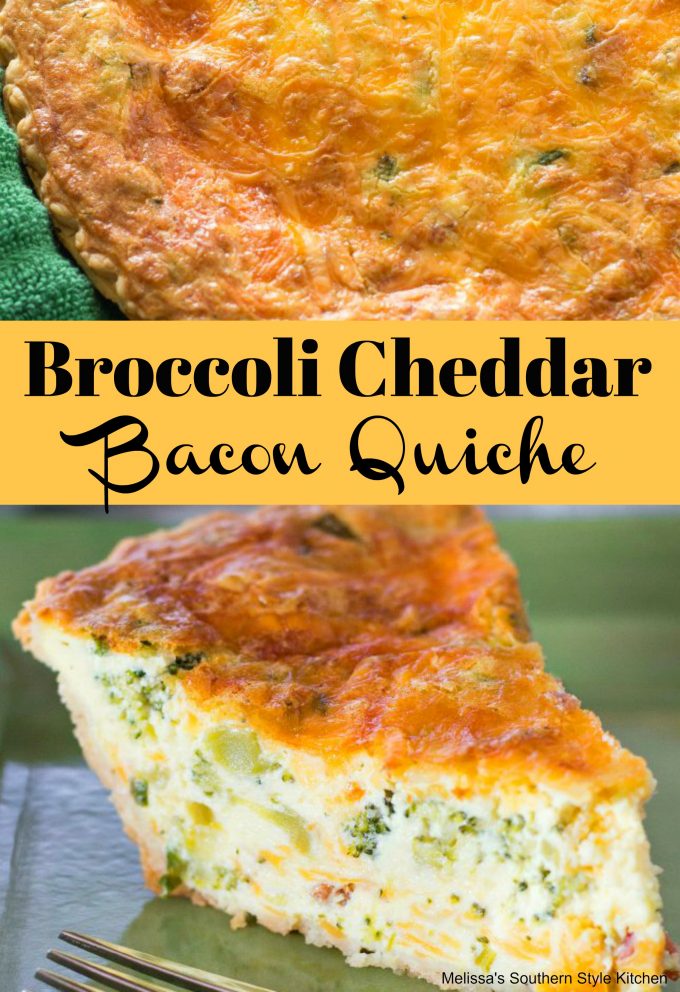 Broccoli Cheddar Bacon Quiche - melissassouthernstylekitchen.com
