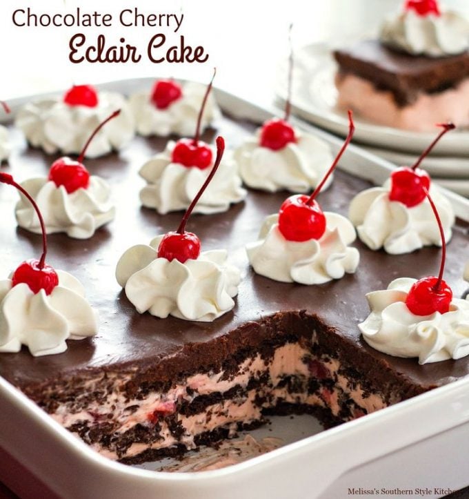 Chocolate Cherry Eclair Cake