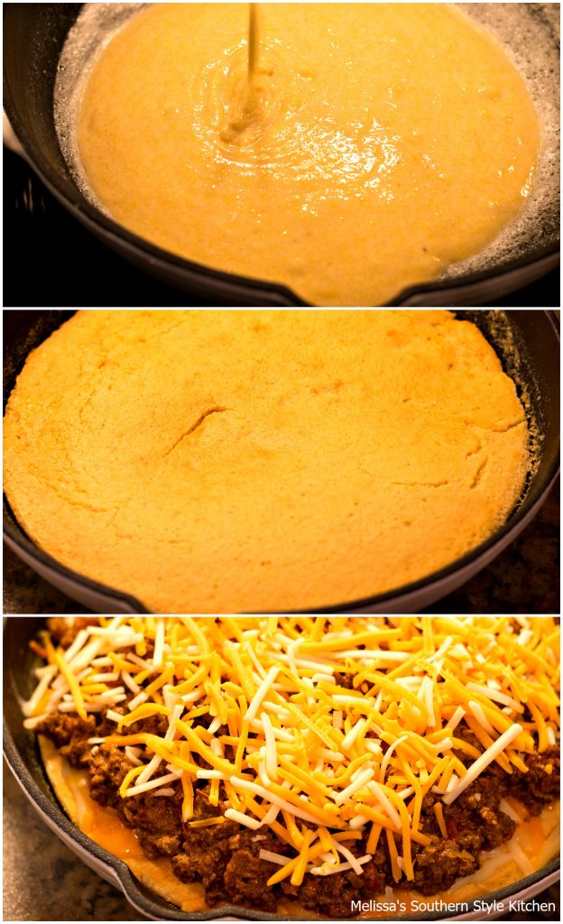 step-by-step images and ingredients for taco pie