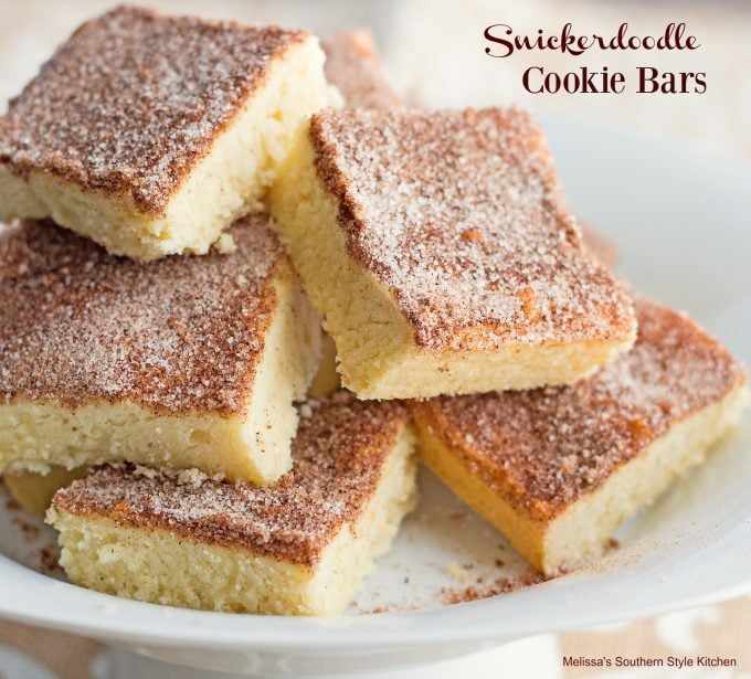 baked snickerdoodle cookie bars