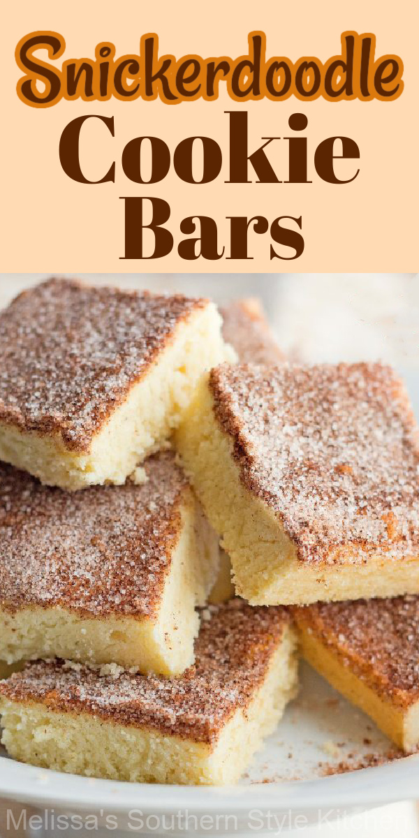 These sweet Snickerdoodle Cookie Bars will melt in your mouth #snickerdoodles #snickerdoodlecookies #cookiebars #snickerdoodlecookiebars #cookies #snickerdoodles #cookierecipes #fallbaking #holidaybaking #thanksgivingdesserts