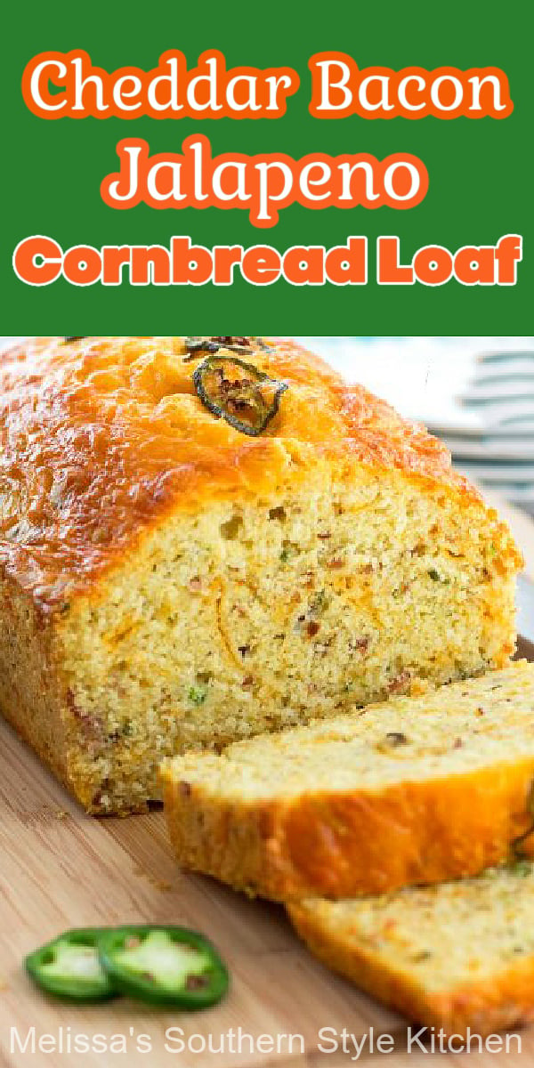 This amazing Cheddar Bacon Jalapeno Cornbread Loaf is sure to become a family favorite #cornbread #cornbreadrecipes #baconcornbread #jalapenocornbread #breadrecipes #southerncornbread #bread #southernfood #southernrecipes
