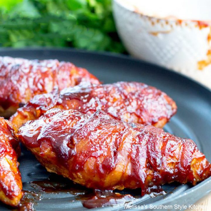 Bacon Wrapped Barbecue Chicken Breasts - melissassouthernstylekitchen.com