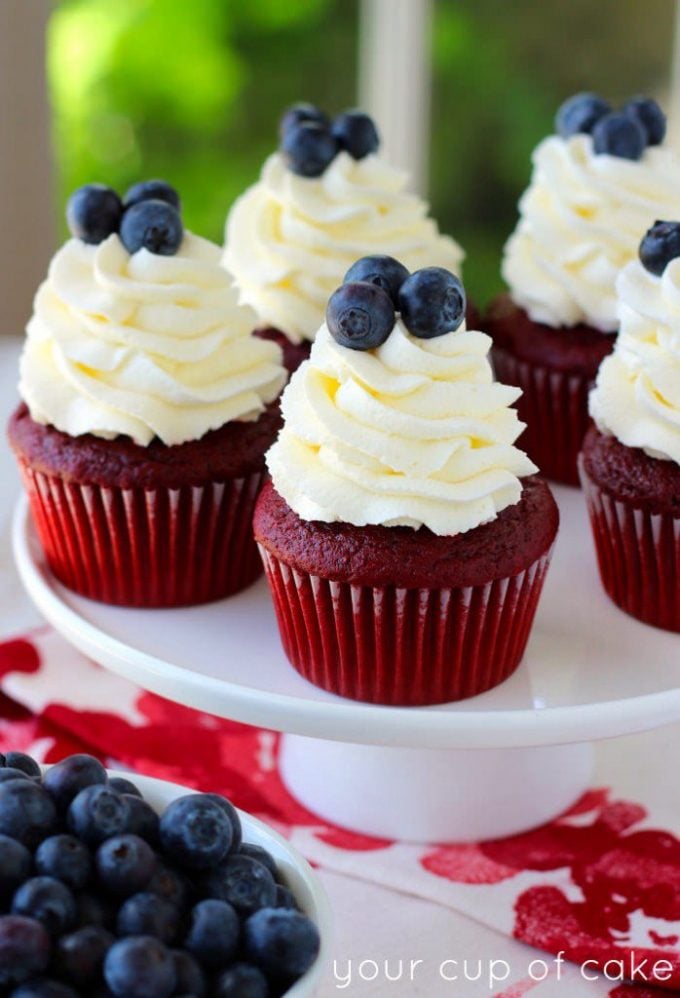 Red Velvet 4th of July Cupcakes