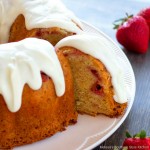 Strawberry Pound Cake with Vanilla Cream Glaze