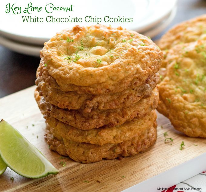 Key Lime Coconut White Chocolate Chip Cookies