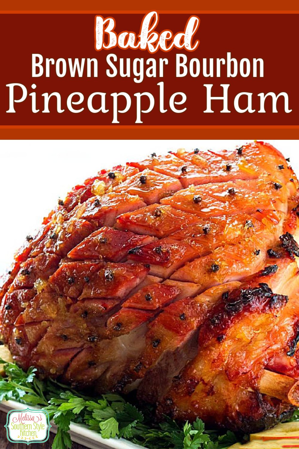 Brown Sugar Bourbon Pineapple Glazed Ham is the perfect centerpiece for your holiday table #brownsugarham #hamrecipes #southernham #bakedhamrecipes #brownsugarhamrecipe #borubonglazedham #easterrecipes #christmasrecipes #thanksgivingrecipes #glazedham #southernrecipes #southernfood #melissassouthernstylekitchen via @melissasssk